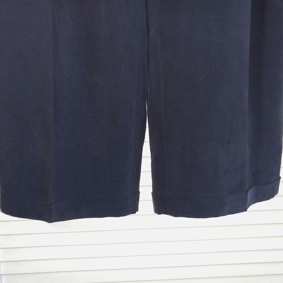 Jones New York Silk Lined Blue Pants Size 14 Pockets Wide Leg Cuffed Hems NEW - Picture 12 of 16